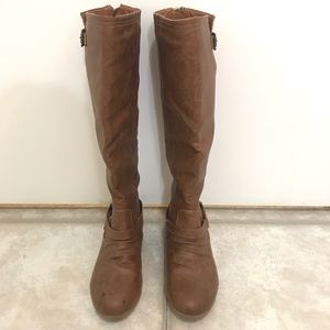 🌿Top Moda Brown Zip Up Riding Boots